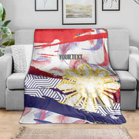 Philippines Sun Tattoo Blanket Feathers Filipinas Grunge Style White LT14 - Polynesian Pride