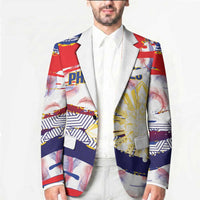 Philippines Sun Tattoo Blazer Feathers Filipinas Grunge Style White LT14 - Polynesian Pride