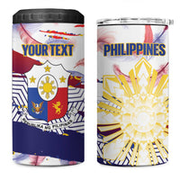 Philippines Sun Tattoo 4 in 1 Can Cooler Tumbler Feathers Filipinas Grunge Style White LT14 One Size: 16 oz White - Polynesian Pride