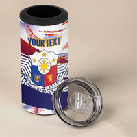 Philippines Sun Tattoo 4 in 1 Can Cooler Tumbler Feathers Filipinas Grunge Style White LT14 - Polynesian Pride