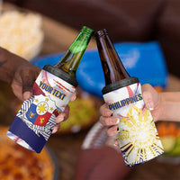 Philippines Sun Tattoo 4 in 1 Can Cooler Tumbler Feathers Filipinas Grunge Style White LT14 - Polynesian Pride