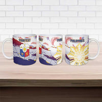 Philippines Sun Tattoo Ceramic Mug Feathers Filipinas Grunge Style White LT14 - Polynesian Pride
