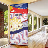 Philippines Sun Tattoo Door Cover Feathers Filipinas Grunge Style White LT14 - Polynesian Pride
