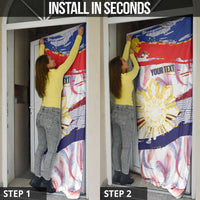 Philippines Sun Tattoo Door Cover Feathers Filipinas Grunge Style White LT14 - Polynesian Pride