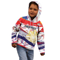 Philippines Sun Tattoo Kid Hoodie Feathers Filipinas Grunge Style White LT14 - Polynesian Pride