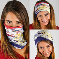 Philippines Sun Tattoo Neck Gaiter Feathers Filipinas Grunge Style White LT14 - Polynesian Pride