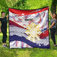 Philippines Sun Tattoo Quilt Feathers Filipinas Grunge Style White LT14 - Polynesian Pride