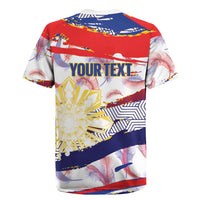 Philippines Sun Tattoo Rugby Jersey Feathers Filipinas Grunge Style White LT14 - Polynesian Pride