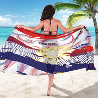 Philippines Sun Tattoo Sarong Feathers Filipinas Grunge Style White LT14 - Polynesian Pride