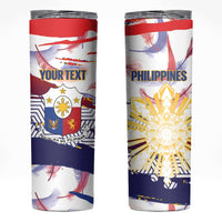 Philippines Sun Tattoo Skinny Tumbler Feathers Filipinas Grunge Style White LT14 White - Polynesian Pride