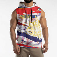 Philippines Sun Tattoo Sleeveless Hoodie Feathers Filipinas Grunge Style White LT14 - Polynesian Pride