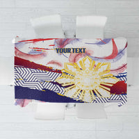 Philippines Sun Tattoo Tablecloth Feathers Filipinas Grunge Style White LT14 White - Polynesian Pride