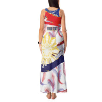 Philippines Sun Tattoo Tank Maxi Dress Feathers Filipinas Grunge Style White LT14 - Polynesian Pride