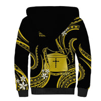 Tokelau Sherpa Hoodie Tokelauan Tatau With Badge Yellow LT14 - Polynesian Pride