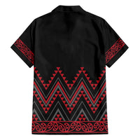 Red Aotearoa Mangopare Kowhaiwhai and Niho Taniwha Family Matching Short Sleeve Bodycon Dress and Hawaiian Shirt Maori New Zealand