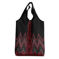Red Aotearoa Mangopare Kowhaiwhai and Niho Taniwha Grocery Bag Maori New Zealand