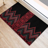 Red Aotearoa Mangopare Kowhaiwhai and Niho Taniwha Rubber Doormat Maori New Zealand