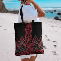 Red Aotearoa Mangopare Kowhaiwhai Niho Taniwha Tote Bag Maori New Zealand - Polynesian Pride