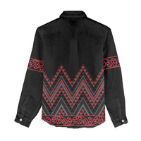 Red Aotearoa Mangopare Kowhaiwhai and Niho Taniwha Women Casual Shirt Maori New Zealand