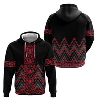 Red Aotearoa Mangopare Kowhaiwhai and Niho Taniwha Zip Hoodie Maori New Zealand