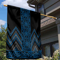 Blue Aotearoa Mangopare Kowhaiwhai and Niho Taniwha Garden Flag Maori New Zealand