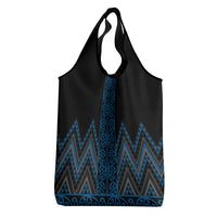 Blue Aotearoa Mangopare Kowhaiwhai and Niho Taniwha Grocery Bag Maori New Zealand