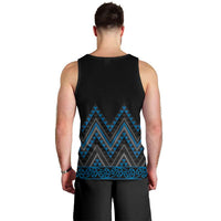 Blue Aotearoa Mangopare Kowhaiwhai and Niho Taniwha Men Tank Top Maori New Zealand