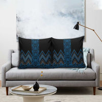 Blue Aotearoa Mangopare Kowhaiwhai Niho Taniwha Pillow Cover Maori New Zealand - Polynesian Pride