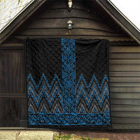 Blue Aotearoa Mangopare Kowhaiwhai and Niho Taniwha Quilt Maori New Zealand