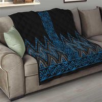 Blue Aotearoa Mangopare Kowhaiwhai and Niho Taniwha Quilt Maori New Zealand