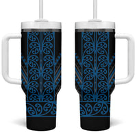 Blue Aotearoa Mangopare Kowhaiwhai and Niho Taniwha Tumbler With Handle Maori New Zealand