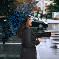 Blue Aotearoa Mangopare Kowhaiwhai Niho Taniwha Umbrella Maori New Zealand - Polynesian Pride