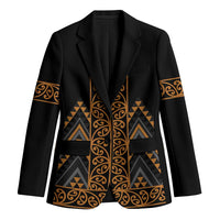 Gold Aotearoa Mangopare Kowhaiwhai Niho Taniwha Blazer Maori New Zealand - Polynesian Pride