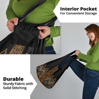 Gold Aotearoa Mangopare Kowhaiwhai and Niho Taniwha Grocery Bag Maori New Zealand