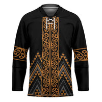 Gold Aotearoa Mangopare Kowhaiwhai Niho Taniwha Hockey Jersey Maori New Zealand - Polynesian Pride