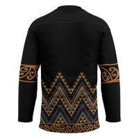 Gold Aotearoa Mangopare Kowhaiwhai Niho Taniwha Hockey Jersey Maori New Zealand - Polynesian Pride