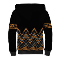 Gold Aotearoa Mangopare Kowhaiwhai and Niho Taniwha Sherpa Hoodie Maori New Zealand