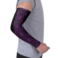 Purple Aotearoa Mangopare Kowhaiwhai Niho Taniwha Arm Sleeves Maori New Zealand - Polynesian Pride