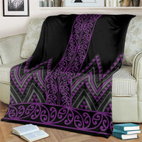 Purple Aotearoa Mangopare Kowhaiwhai and Niho Taniwha Blanket Maori New Zealand