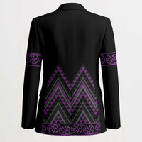 Purple Aotearoa Mangopare Kowhaiwhai Niho Taniwha Blazer Maori New Zealand - Polynesian Pride