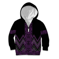 Purple Aotearoa Mangopare Kowhaiwhai and Niho Taniwha Kid Hoodie Maori New Zealand