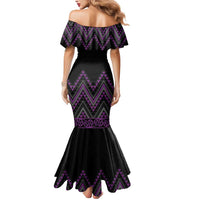 Purple Aotearoa Mangopare Kowhaiwhai and Niho Taniwha Mermaid Dress Maori New Zealand
