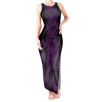 Purple Aotearoa Mangopare Kowhaiwhai and Niho Taniwha Tank Maxi Dress Maori New Zealand