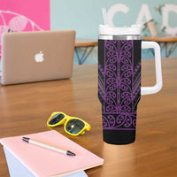 Purple Aotearoa Mangopare Kowhaiwhai and Niho Taniwha Tumbler With Handle Maori New Zealand