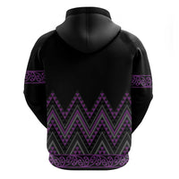 Purple Aotearoa Mangopare Kowhaiwhai and Niho Taniwha Zip Hoodie Maori New Zealand