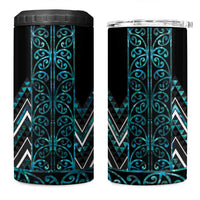 Paua Shell Aotearoa Mangopare Kowhaiwhai and Niho Taniwha 4 in 1 Can Cooler Tumbler Maori New Zealand