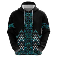 Paua Shell Aotearoa Mangopare Kowhaiwhai and Niho Taniwha Hoodie Maori New Zealand