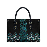 Paua Shell Aotearoa Mangopare Kowhaiwhai Niho Taniwha Leather Bag Maori New Zealand - Polynesian Pride