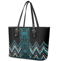 Paua Shell Aotearoa Mangopare Kowhaiwhai and Niho Taniwha Leather Tote Bag Maori New Zealand
