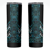 Paua Shell Aotearoa Mangopare Kowhaiwhai and Niho Taniwha Skinny Tumbler Maori New Zealand